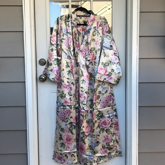 Sante Classics Floral Pleated Kimono Caftan M - Picture 6 of 8
